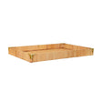 Worlds Away Large Rectangular Natural Rattan Wrapped Trays With Brass Corners