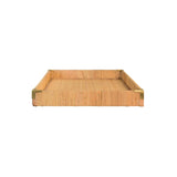 Worlds Away Large Rectangular Natural Rattan Wrapped Trays With Brass Corners