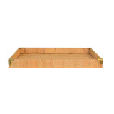 Worlds Away Large Rectangular Natural Rattan Wrapped Trays With Brass Corners