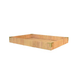 Worlds Away Small Rectangular Natural Rattan Wrapped Trays With Brass Corners