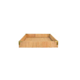 Worlds Away Small Rectangular Natural Rattan Wrapped Trays With Brass Corners