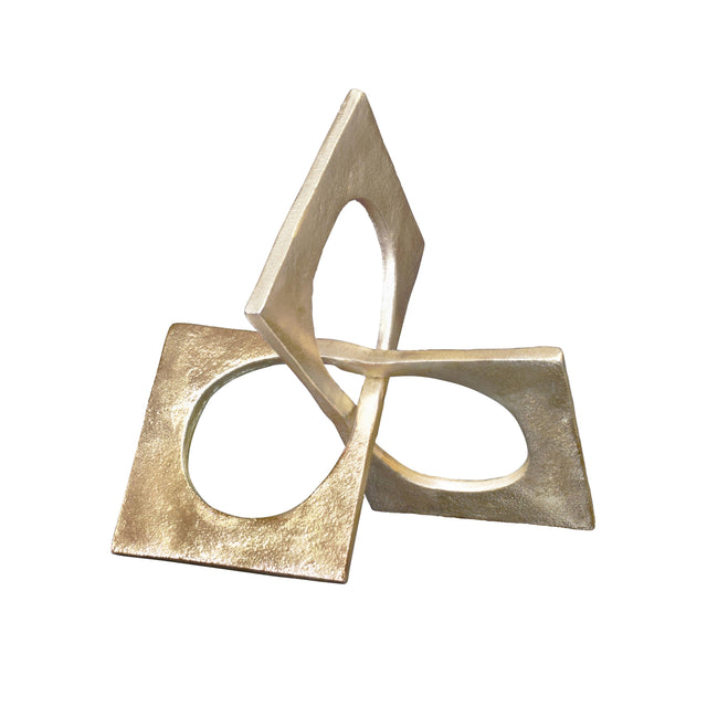 Worlds Away Twisted Metal Sculpture In Textured Antique Brass