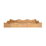 Worlds Away Rectangular Natural Rattan Wrapped Tray With Wave Shaped Edge