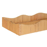 Worlds Away Small Rectangle Scalloped Edge Tray In Rattan