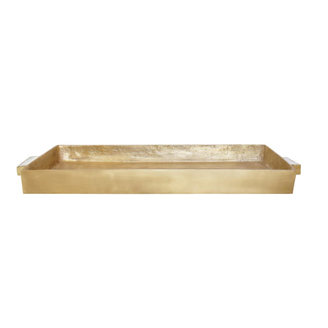 Worlds Away Cast Metal Tray In Antique Brass Finish With Agate Handles