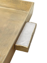 Worlds Away Cast Metal Tray In Antique Brass Finish With Agate Handles