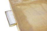 Worlds Away Cast Metal Tray In Antique Brass Finish With Agate Handles