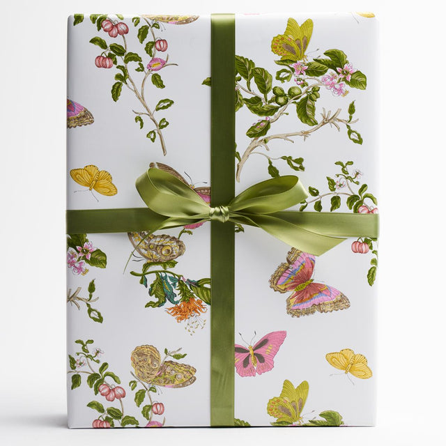 Schumacher Blush 37" x 24" Baudin Butterfly Wrapping Paper