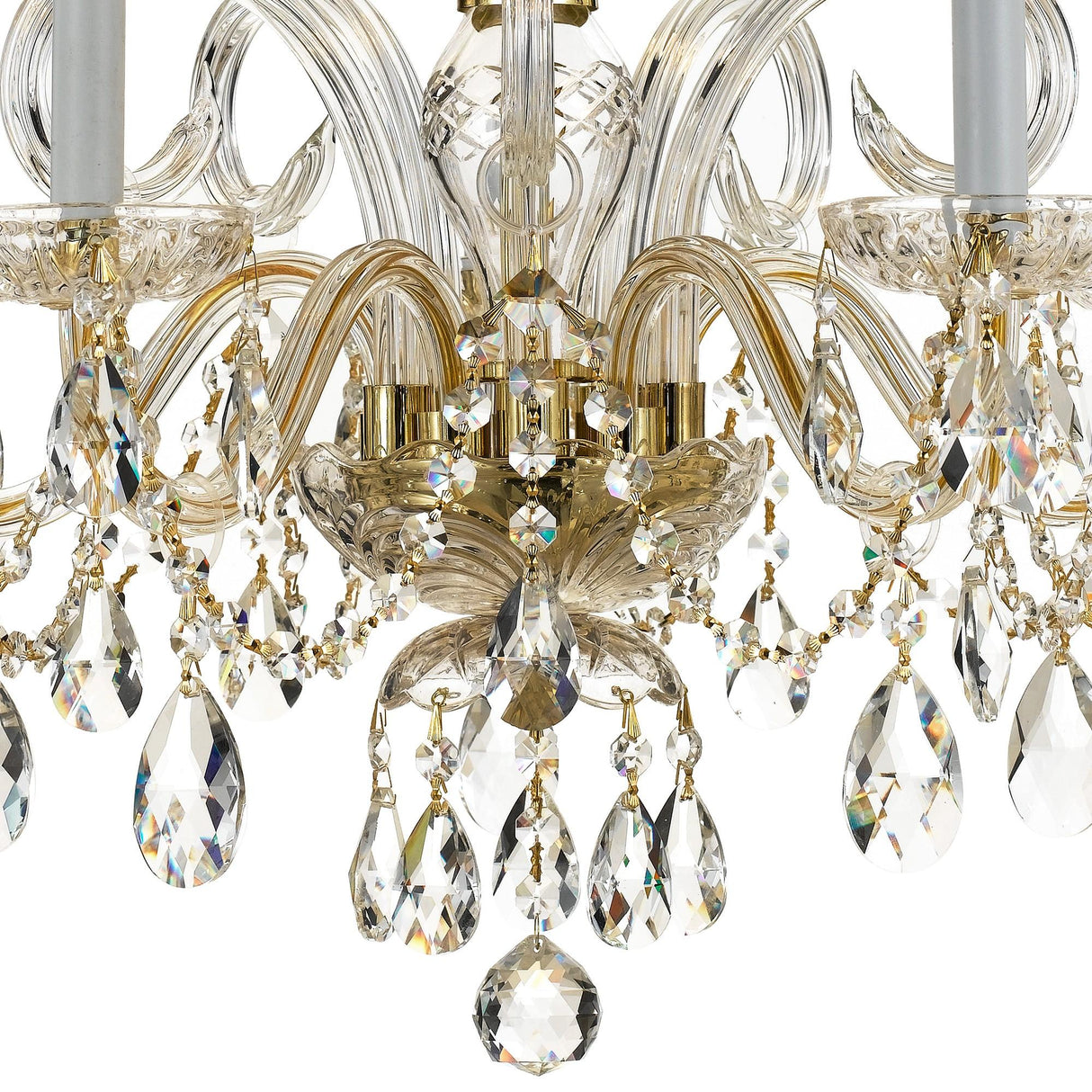 Crystorama Traditional Crystal 5 Light Spectra Crystal Polished Brass Chandelier