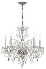 Crystorama Traditional Crystal 5 Light Swarovski Strass Crystal Polished Chrome Chandelier