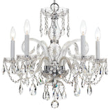 Crystorama Traditional Crystal 5 Light Hand Cut Crystal Polished Chrome Chandelier