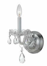 Crystorama Traditional Crystal 1 Light Hand Cut Crystal Polished Chrome Sconce