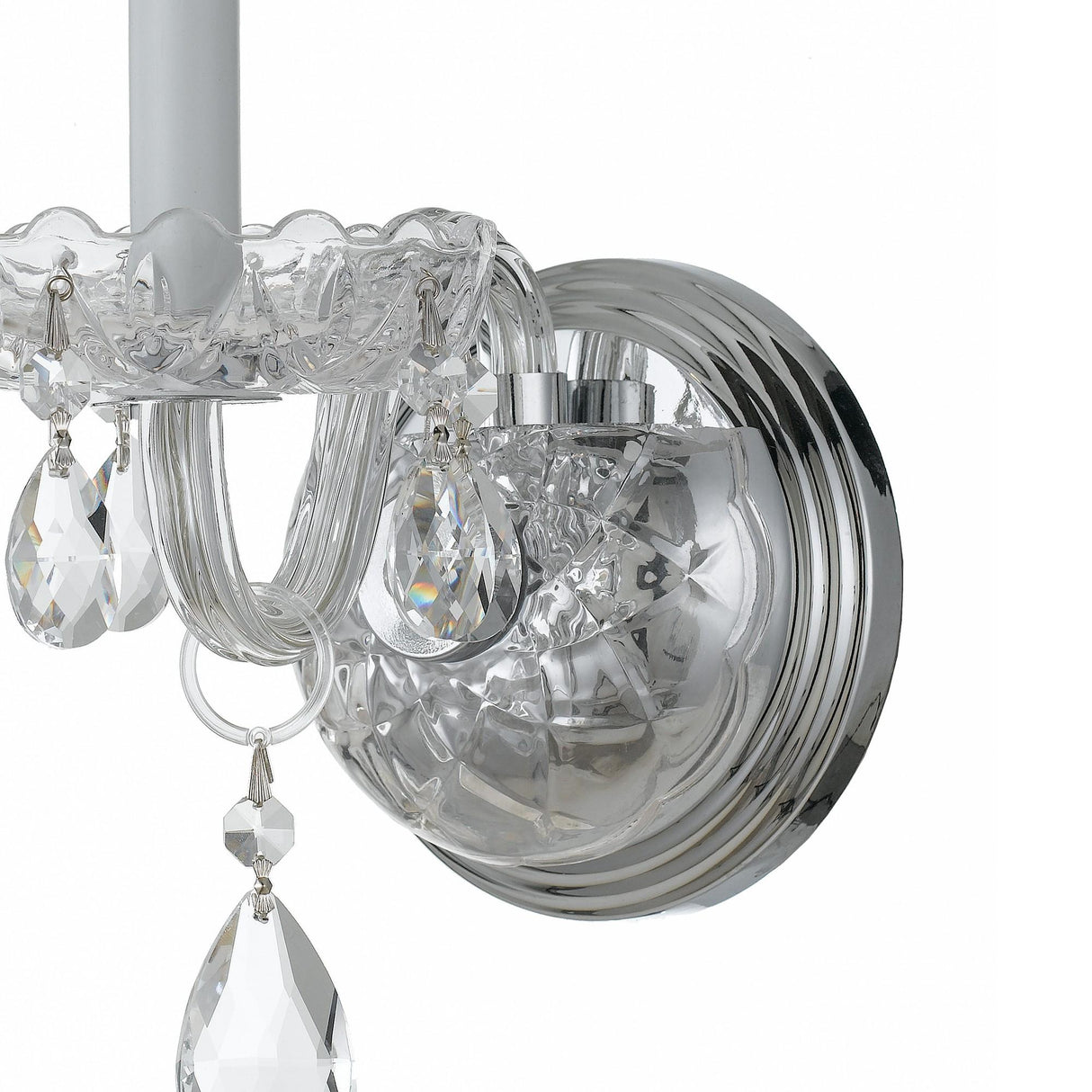 Crystorama Traditional Crystal 1 Light Hand Cut Crystal Polished Chrome Sconce