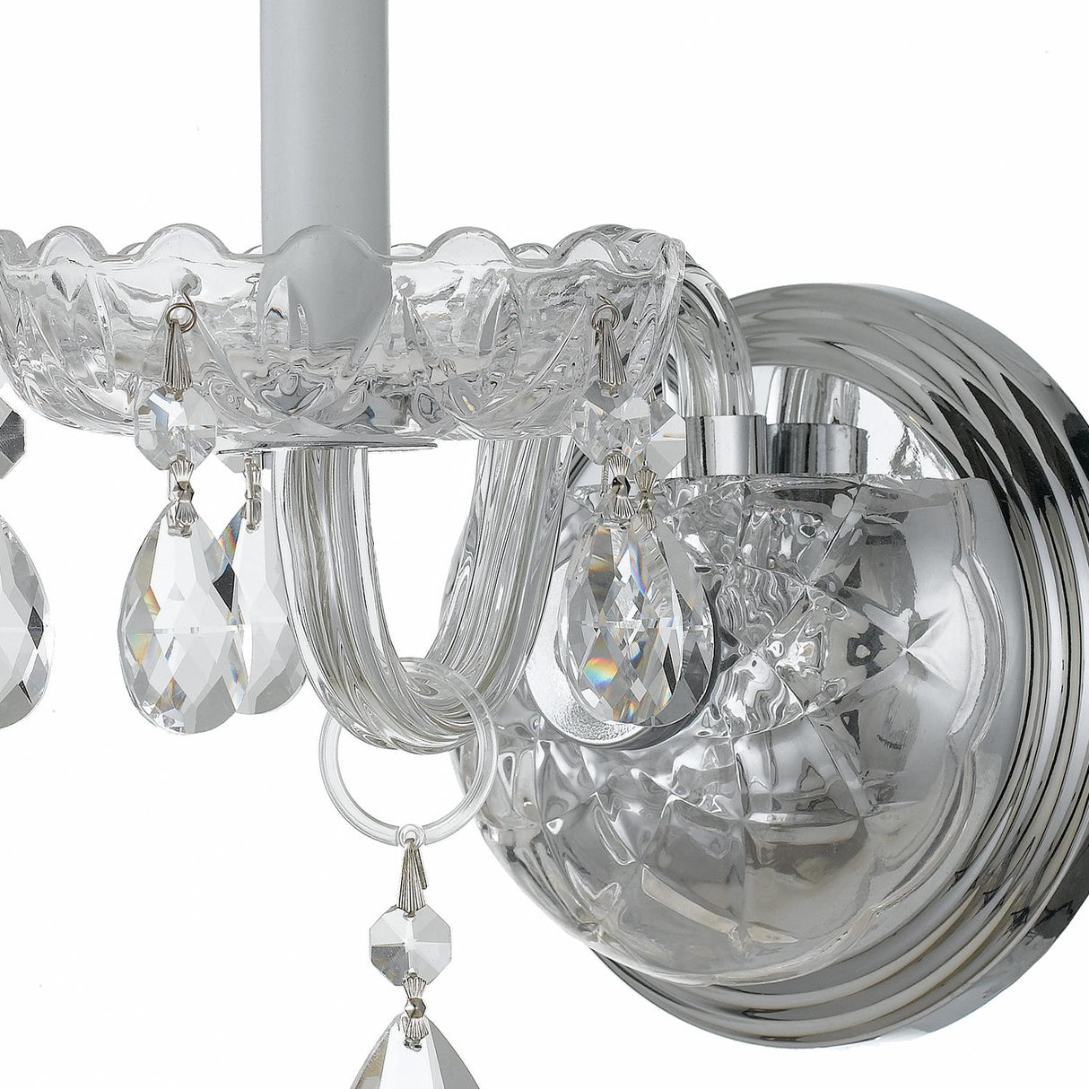 Crystorama Traditional Crystal 1 Light Hand Cut Crystal Polished Chrome Sconce
