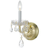 Crystorama Traditional Crystal 1 Light Hand Cut Crystal Polished Brass Sconce