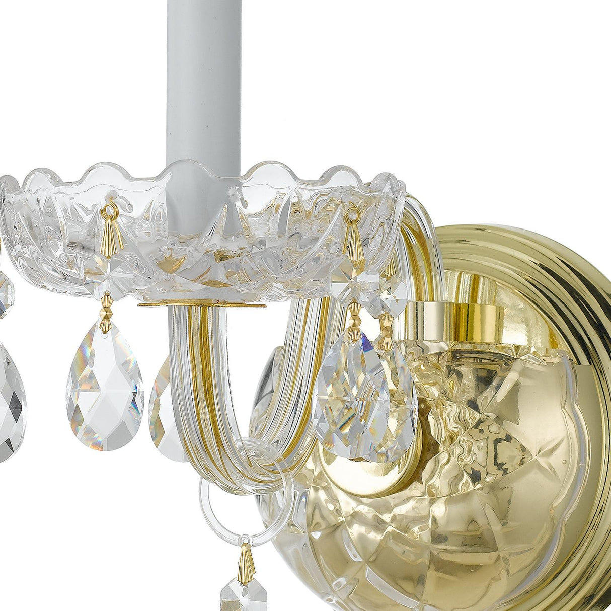 Crystorama Traditional Crystal 1 Light Hand Cut Crystal Polished Brass Sconce
