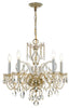 Crystorama Traditional Crystal 5 Light Swarovski Strass Crystal Polished Brass Chandelier
