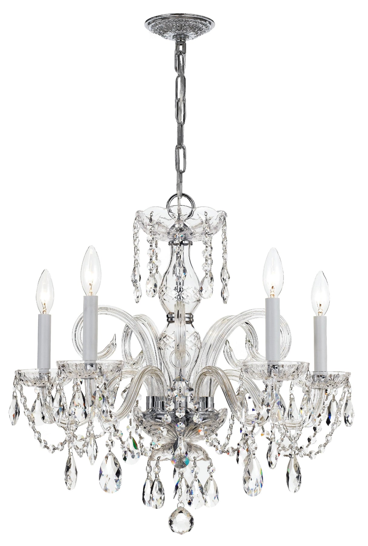 Crystorama Traditional Crystal 5 Light Spectra Crystal Polished Chrome Chandelier