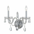 Crystorama Traditional Crystal 2 Light Hand Cut Crystal Polished Chrome Sconce