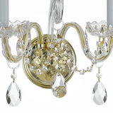 Crystorama Traditional Crystal 2 Light Hand Cut Crystal Polished Brass Sconce