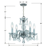 Crystorama Traditional Crystal 4 Light Hand Cut Crystal Polished Chrome Mini Chandelier