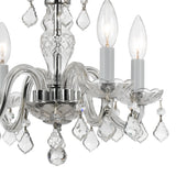 Crystorama Traditional Crystal 4 Light Hand Cut Crystal Polished Chrome Mini Chandelier