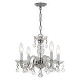 Crystorama Traditional Crystal 4 Light Hand Cut Crystal Polished Chrome Mini Chandelier