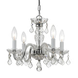 Crystorama Traditional Crystal 4 Light Hand Cut Crystal Polished Chrome Mini Chandelier