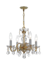 Crystorama Traditional Crystal 4 Light Clear Italian Crystal Polished Brass Mini Chandelier