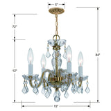 Crystorama Traditional Crystal 4 Light Clear Italian Crystal Polished Brass Mini Chandelier