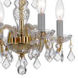 Crystorama Traditional Crystal 4 Light Clear Italian Crystal Polished Brass Mini Chandelier