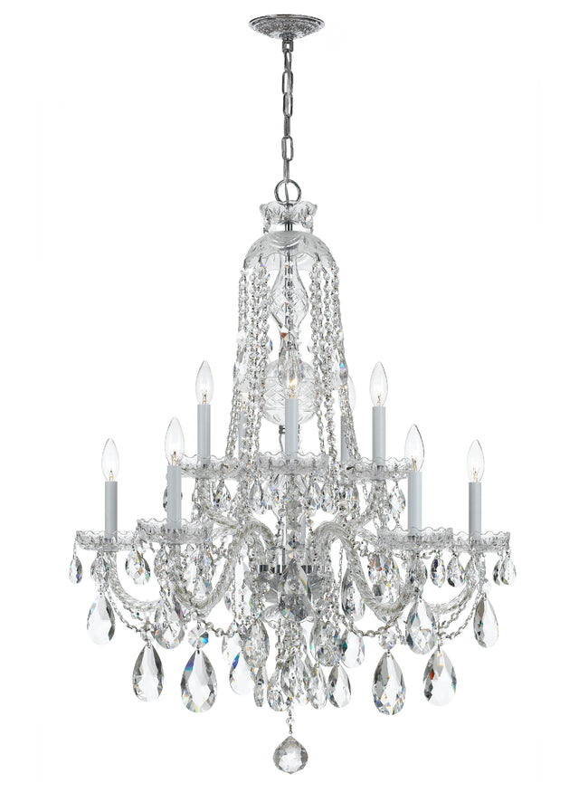 Crystorama Traditional Crystal 10 Light Swarovski Strass Crystal Polished Chrome Chandelier