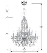 Crystorama Traditional Crystal 10 Light Swarovski Strass Crystal Polished Chrome Chandelier
