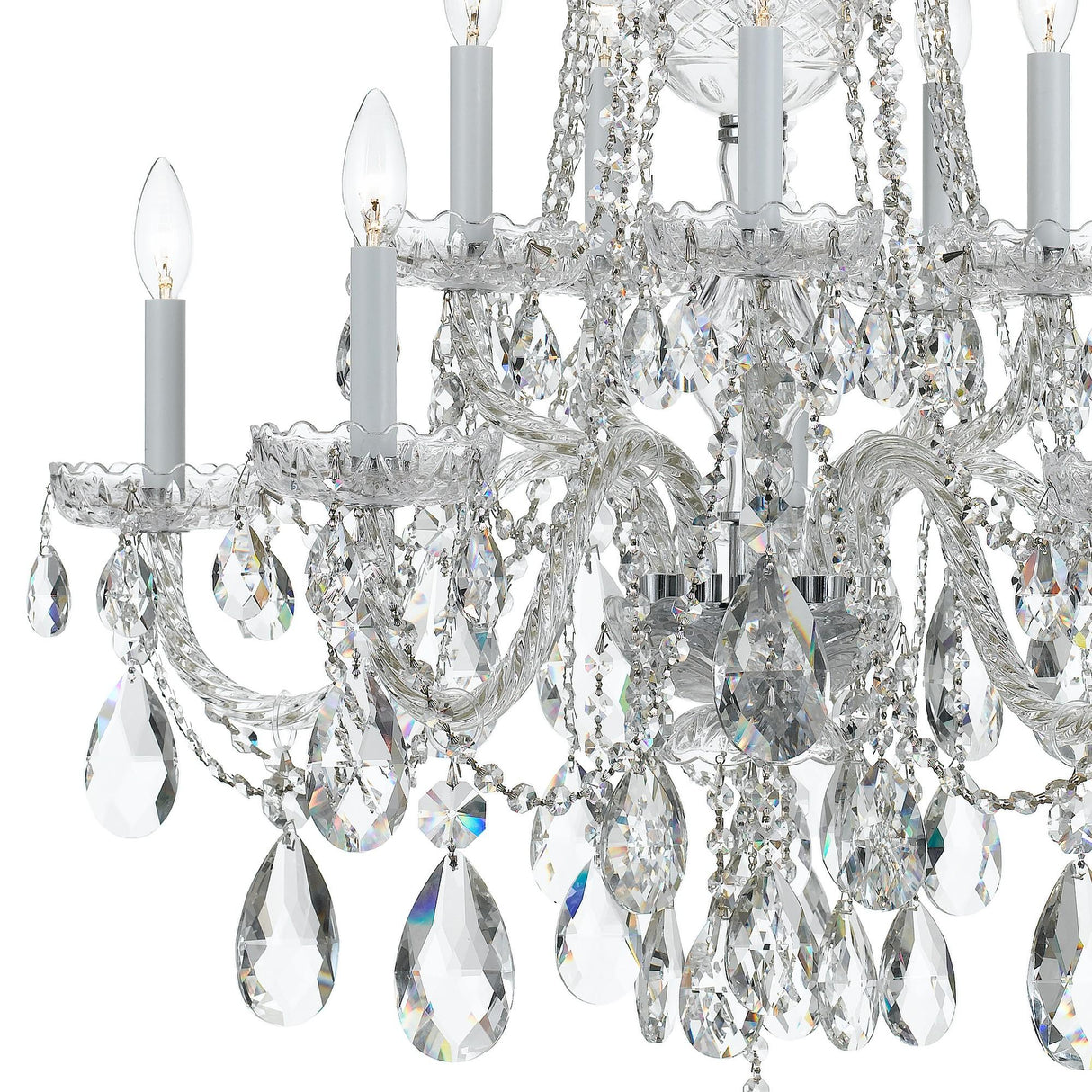 Crystorama Traditional Crystal 10 Light Swarovski Strass Crystal Polished Chrome Chandelier