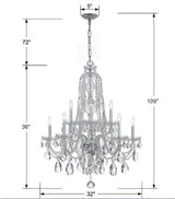 Crystorama Traditional Crystal 10 Light Spectra Crystal Polished Chrome Chandelier