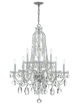 Crystorama Traditional Crystal 10 Light Hand Cut Crystal Polished Chrome Chandelier