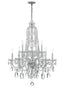 Crystorama Traditional Crystal 10 Light Hand Cut Crystal Polished Chrome Chandelier