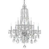 Crystorama Traditional Crystal 10 Light Hand Cut Crystal Polished Chrome Chandelier