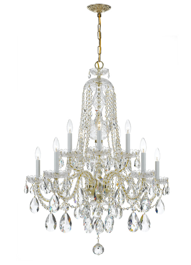 Crystorama Traditional Crystal 10 Light Swarovski Strass Crystal Polished Brass Chandelier