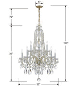 Crystorama Traditional Crystal 10 Light Spectra Crystal Polished Brass Chandelier