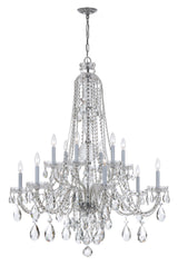 Crystorama Traditional Crystal 12 Light Hand Cut Crystal Polished Chrome Chandelier
