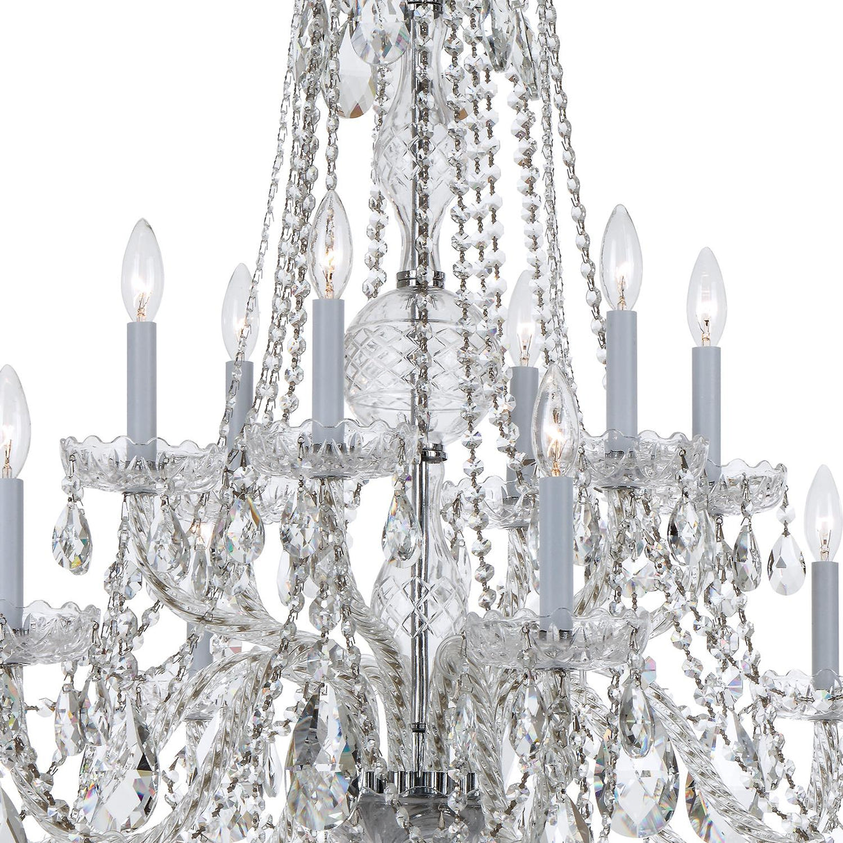 Crystorama Traditional Crystal 12 Light Hand Cut Crystal Polished Chrome Chandelier