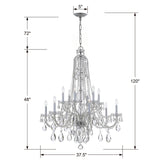 Crystorama Traditional Crystal 12 Light Swarovski Strass Crystal Polished Chrome Chandelier