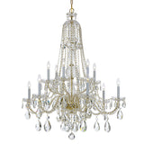 Crystorama Traditional Crystal 12 Light Hand Cut Crystal Polished Brass Chandelier