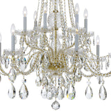 Crystorama Traditional Crystal 12 Light Hand Cut Crystal Polished Brass Chandelier