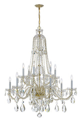 Crystorama Traditional Crystal 12 Light Swarovski Strass Crystal Polished Brass Chandelier