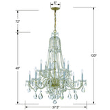 Crystorama Traditional Crystal 12 Light Spectra Crystal Polished Brass Chandelier