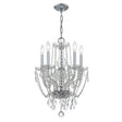Crystorama Traditional Crystal 5 Light Hand Cut Crystal Polished Chrome Mini Chandelier
