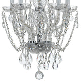 Crystorama Traditional Crystal 5 Light Hand Cut Crystal Polished Chrome Mini Chandelier