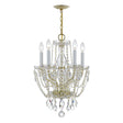 Crystorama Traditional Crystal 5 Light Hand Cut Crystal Polished Brass Mini Chandelier